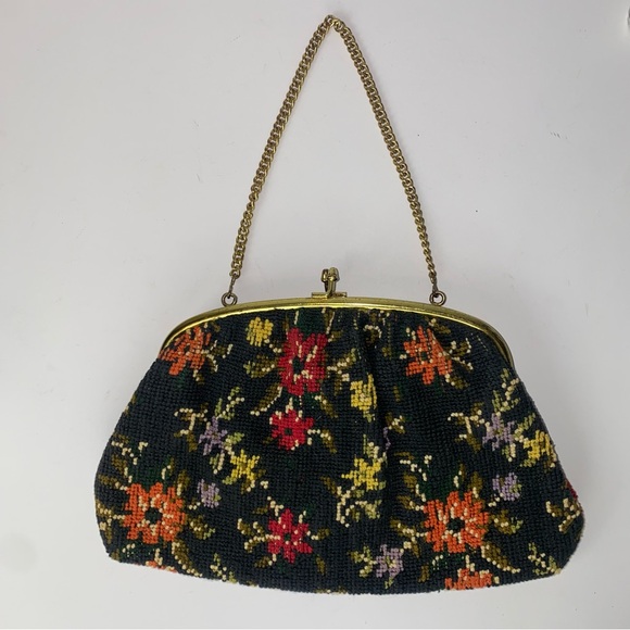 Handbags - Vintage Carpet Tapestry Brocade Purse Clutch Handbag